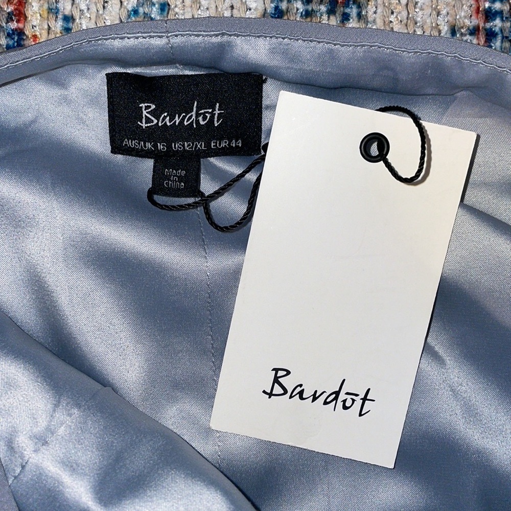 Bardot Open Back Dress in Dusty Blue SZ US 12/XL NWT - Picture 6 of 6